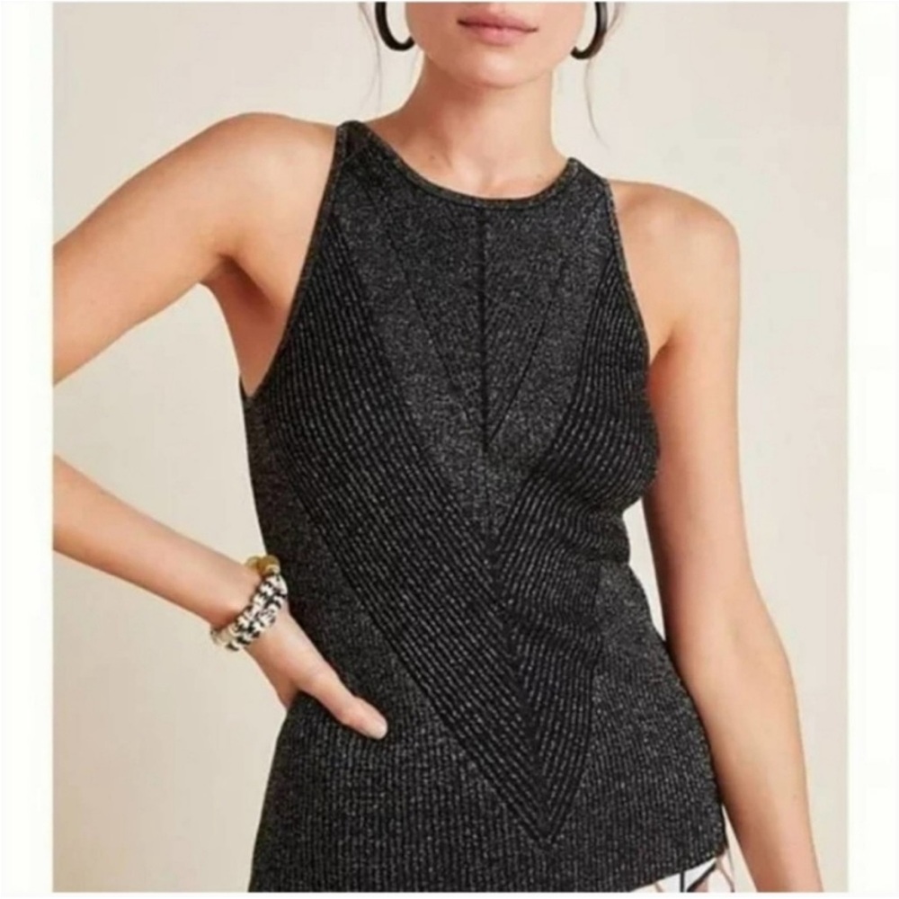 Anthropologie Gemma Sparkle Knit top Sz Medium